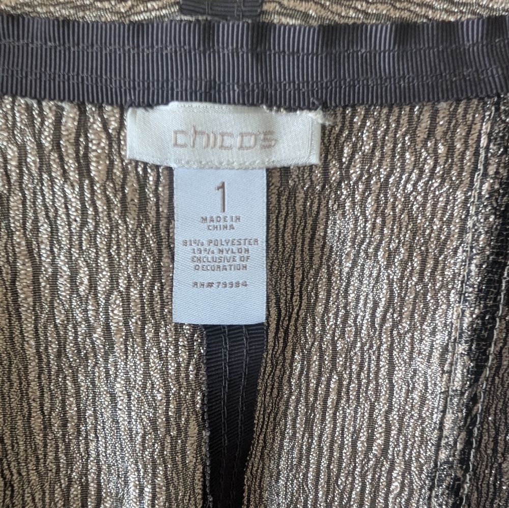 Chicos Brown And Gold Snake print Jacket Blazer - Picture 2 of 5